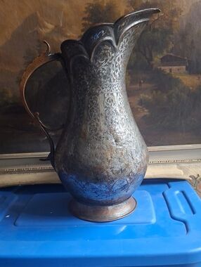 Antique Indo - Persian 15" High Pitcher